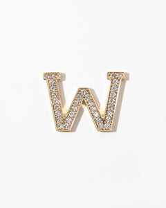 Clear Crystal Embellished Metal Alphabet Sticker
