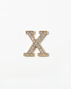 Clear Crystal Embellished Metal Alphabet Sticker