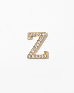 Clear Crystal Embellished Metal Alphabet Sticker